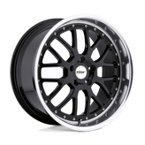 TSW Wheels - VALENCIA - Black - Gloss Black with Mirror Cut Lip - 17" x 8", 32 Offset, 5x120 (Bolt Pattern), 76.1mm HUB
