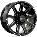 Envy Wheels - CRAZE - Black - GLOSS BLACK / SIDE MILL - 20" x 9", 18 Offset, 8x180 (Bolt Pattern), 125.2mm HUB