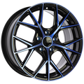 Dai Alloys - A-Spec - Black - Gloss Black - Machined Face - Blue Face - 18" x 8", 45 Offset, 5x114.3 (Bolt Pattern), 67.1mm HUB