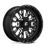 Fuel UTV - D611 STROKE - Black - GLOSS BLACK MILLED - 18" x 7", 13 Offset, 4x156 (Bolt Pattern), 132mm HUB