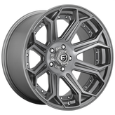 Fuel - D705 SIEGE - Gunmetal - BRUSHED GUN METAL TINTED CLEAR - 18" x 9", -12 Offset, 8x180 (Bolt Pattern), 124.2mm HUB