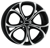 Mak Wheels - LARIO - Black - BLACK MIRROR - 17" x 7.5", 39 Offset, 5x110 (Bolt Pattern), 65.1mm HUB