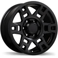 Replika - R213 - Black - Satin Black - 17" x 8", 5 Offset, 6x139.7 (Bolt Pattern), 106.1mm HUB