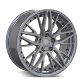 Touren - TR93 - Grey - GLOSS GRAPHITE/BLACK RIVET - 20" x 9", 35 Offset, 5x120 (Bolt Pattern), 72.6mm HUB