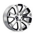 OE Creations - PR113 - Chrome - CHROME WITH MATTE BLACK ACCENTS - 22" x 9", 24 Offset, 6x139.7 (Bolt Pattern), 78.1mm HUB