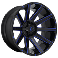 Fuel - D644 CONTRA - Black - GLOSS BLACK BLUE TINTED CLEAR - 20" x 9", 1 Offset, 8x170 (Bolt Pattern), 125.1mm HUB