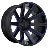 Fuel - D644 CONTRA - Black - GLOSS BLACK BLUE TINTED CLEAR - 20" x 9", 1 Offset, 8x170 (Bolt Pattern), 125.1mm HUB