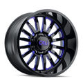 Cali Off-Road - SUMMIT - Black - GLOSS BLACK/BLUE MILLED SPOKES - 20" x 9", 0 Offset, 8x165.1 (Bolt Pattern), 125.2mm HUB