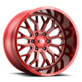 Vision Wheel Off-Road - 402 RIOT - Red Tint Milled Spoke - 20" x 9", 12 Offset, 8x180 (Bolt Pattern), 124.2mm HUB