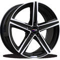 Euro Design - Spa - Black - Gloss Black Polished - 18" x 8", 42 Offset, 5x112 (Bolt Pattern), 66.5mm HUB