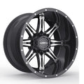 KranK Off-road - Shaft - Black - Gloss Black Machined - 20" x 9", 0 Offset, 5x127, 139.7 (Bolt Pattern), 77.8mm HUB