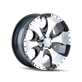 ION Trailer - 136 - Black - BLACK/MACHINED LIP - 15" x 6", 0 Offset, 5x114.3 (Bolt Pattern), 83.82mm HUB