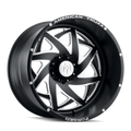 American Truxx - KRONOS - Black - MATTE BLACK/MILLED - 24" x 14", -76 Offset, 6x139.7 (Bolt Pattern), 106.1mm HUB