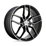 Petrol Wheels - P5C - Black - GLOSS BLACK WITH MACHINED FACE - 20" x 8.5", 40 Offset, 5x115 (Bolt Pattern), 76.1mm HUB