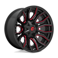 Fuel - D712 RAGE - Black - GLOSS BLACK RED TINTED CLEAR - 20" x 10", -18 Offset, 8x170 (Bolt Pattern), 125.1mm HUB