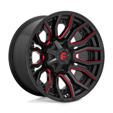 Fuel - D712 RAGE - Black - GLOSS BLACK RED TINTED CLEAR - 20" x 10", -18 Offset, 8x170 (Bolt Pattern), 125.1mm HUB