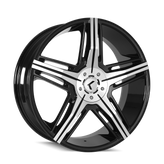 Kraze Wheels - HYPE - Black - BLACK/MACHINED - 22" x 8.5", 40 Offset, 5x114.3, 120.65 (Bolt Pattern), 74.1mm HUB