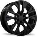 Replika - R246 - Black - Gloss Black - 22" x 9", 28 Offset, 6x139.7 (Bolt Pattern), 78mm HUB