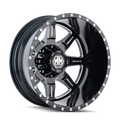 Mayhem - MONSTIR - Black - BLACK/MILLED SPOKES - 17" x 6.5", -140 Offset, 8x200 (Bolt Pattern), 142mm HUB