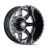 Mayhem - MONSTIR - Black - BLACK/MILLED SPOKES - 17" x 6.5", -140 Offset, 8x200 (Bolt Pattern), 142mm HUB