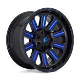 Fuel - D646 HARDLINE - Black - GLOSS BLACK BLUE TINTED CLEAR - 20" x 12", -45 Offset, 6x135, 139.7 (Bolt Pattern), 106.1mm HUB