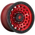 Fuel - D632 ZEPHYR - CANDY RED BLACK BEAD RING - 20" x 9", 1 Offset, 8x180 (Bolt Pattern), 124.2mm HUB