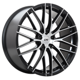 Dai Alloys - Rennsport - Black - Gloss Black - Machined Face - 17" x 7", 45 Offset, 5x112 (Bolt Pattern), 66.6mm HUB