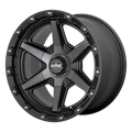 KMC Wheels - KM101 TEMPO - Gunmetal - SATIN BLACK WITH GRAY TINT - 17" x 9", 18 Offset, 6x114.3, 139.7 (Bolt Pattern), 78.1mm HUB