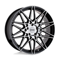 Petrol Wheels - P3C - Black - GLOSS BLACK WITH MACHINED FACE - 18" x 8", 40 Offset, 5x114.3 (Bolt Pattern), 76.1mm HUB
