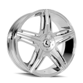 Kraze Wheels - HYPE - Chrome - CHROME - 20" x 8.5", 40 Offset, 5x114.3, 120.65 (Bolt Pattern), 74.1mm HUB