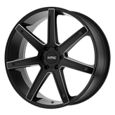 KMC Wheels - KM700 REVERT - Black - Satin Black Milled - 22" x 9.5", 38 Offset, 5x127 (Bolt Pattern), 72.6mm HUB
