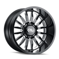 Cali Off-Road - SUMMIT - Black - GLOSS BLACK/MILLED SPOKES - 22" x 12", -51 Offset, 5x139.7 (Bolt Pattern), 87.1mm HUB