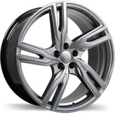 Replika - R221 - Gunmetal - Dark Hyper Silver - 20" x 8.5", 38 Offset, 5x108 (Bolt Pattern), 63.4mm HUB