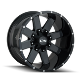 Ion Alloy - 141 - Black - GLOSS BLACK MILLED - 18" x 9", 18 Offset, 5x139.7, 150 (Bolt Pattern), 110mm HUB