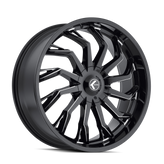 Kraze Wheels - SCRILLA - Black - BLACK/MILLED - 22" x 9.5", 18 Offset, 6x139.7 (Bolt Pattern), 106.1mm HUB