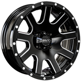 Envy Wheels - ET-3T - Black - GLOSS BLACK / SIDE MILL /  MILLED RIVETS - 13" x 4.5", -3 Offset, 4x101.6 (Bolt Pattern), 71.7mm HUB