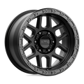 KMC Wheels - KM544 MESA - Black - SATIN BLACK WITH GLOSS BLACK LIP - 17" x 9", -12 Offset, 6x139.7 (Bolt Pattern), 106.1mm HUB