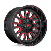 Fuel - D612 STROKE - Black - GLOSS BLACK RED TINTED CLEAR - 18" x 9", 1 Offset, 8x165.1 (Bolt Pattern), 125.1mm HUB