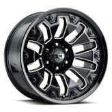 Vision Wheel Off-Road - 362 ARMOR - Black - Gloss Black Milled Spoke with Black Bolt Inserts - 20" x 10", -25 Offset, 8x180 (Bolt Pattern), 124.2mm HUB