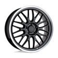 Petrol Wheels - P4C - Black - GLOSS BLACK WITH MACHINED CUT LIP - 17" x 8", 40 Offset, 5x105 (Bolt Pattern), 72.1mm HUB