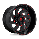Fuel - D638 VORTEX - Black - GLOSS BLACK RED TINTED CLEAR - 20" x 12", -44 Offset, 8x170 (Bolt Pattern), 125.1mm HUB