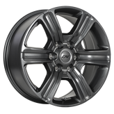 Dai Alloys - Force 6 - Gunmetal - Dark Gunmetal - 18" x 8", 40 Offset, 6x132 (Bolt Pattern), 74.5mm HUB