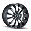 Mazzi - FUSION - Black - GLOSS BLACK/MACHINED FACE - 20" x 8.5", 35 Offset, 5x110, 115 (Bolt Pattern), 72.6mm HUB