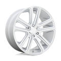 DUB - S257 FLEX - Silver - GLOSS SILVER BRUSHED FACE - 22" x 9.5", 25 Offset, 6x139.7 (Bolt Pattern), 106.1mm HUB