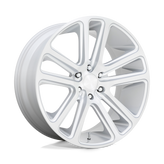 DUB - S257 FLEX - Silver - GLOSS SILVER BRUSHED FACE - 22" x 9.5", 25 Offset, 6x139.7 (Bolt Pattern), 106.1mm HUB