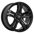 Dai Alloys - Target - Black - Gloss Black - 17" x 7.5", 42 Offset, 5x114.3 (Bolt Pattern), 67.1mm HUB