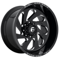 Fuel - D637 VORTEX - Black - GLOSS BLACK MILLED - 20" x 12", -44 Offset, 8x180 (Bolt Pattern), 124.2mm HUB