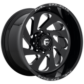 Fuel - D637 VORTEX - Black - GLOSS BLACK MILLED - 20" x 12", -44 Offset, 8x180 (Bolt Pattern), 124.2mm HUB