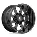 XD Series - XD825 BUCK 25 - Black - GLOSS BLACK MILLED - 20" x 12", -44 Offset, 6x135, 139.7 (Bolt Pattern), 106.1mm HUB