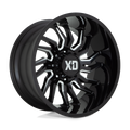 XD Series - XD858 TENSION - Black - GLOSS BLACK MILLED - 22" x 12", -44 Offset, 8x170 (Bolt Pattern), 125.1mm HUB